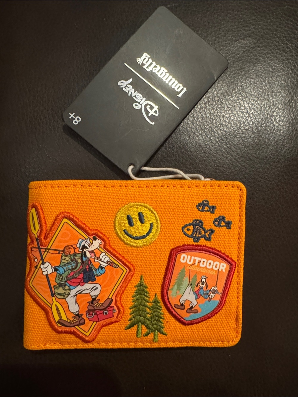 Goofy Camping Washed Patch Bifold Wallet NWT
